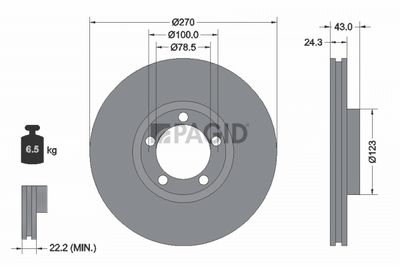 спирачен диск PAGID 51033N