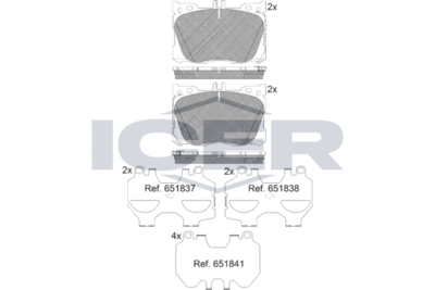 Комплект тормозных колодок, дисковый тормоз ICER 182282 для MERCEDES-BENZ EQC