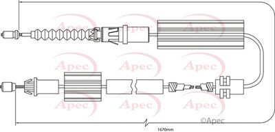 Cable Pull, parking brake APEC CAB1244