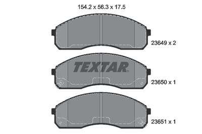 TEXTAR 2364904 Тормозные колодки и сигнализаторы  для KIA K2500 (Киа K2500)