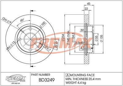 FREMAX BD-3249 Тормозные диски FREMAX для KIA RIO