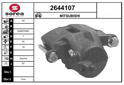EAI 2644107 Тормозной суппорт для MITSUBISHI LANCER VI (CJ_, CP_)