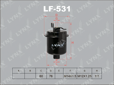 Топливный фильтр LYNXauto LF-531 для HONDA ODYSSEY