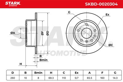 спирачен диск STARK SKBD-0020304