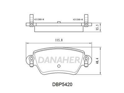 Комплект тормозных колодок, дисковый тормоз DANAHER DBP5420 для LUXGEN 7