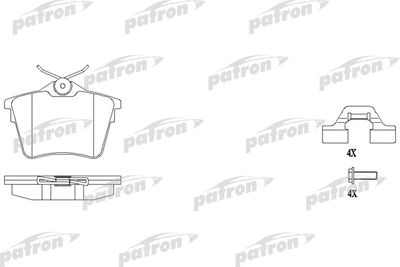 Комплект тормозных колодок, дисковый тормоз PATRON PBP1727 для PEUGEOT 607
