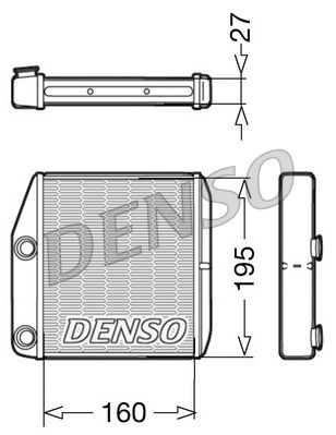 Теплообменник, отопление салона DENSO DRR09075 для ABARTH GRANDE