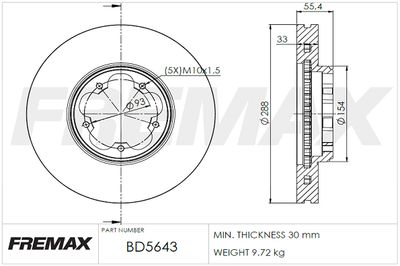 Bremžu diski FREMAX BD-5643