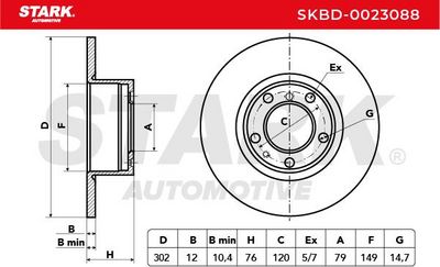 спирачен диск STARK SKBD-0023088