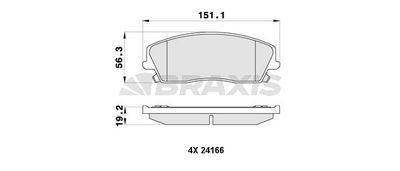 Комплект тормозных колодок, дисковый тормоз BRAXIS AB0416 для CHRYSLER 300C