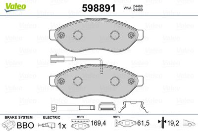 Brake Pad Set, disc brake 598891