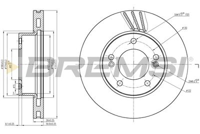 BREMSI CD7810V Тормозные диски для SSANGYONG RODIUS