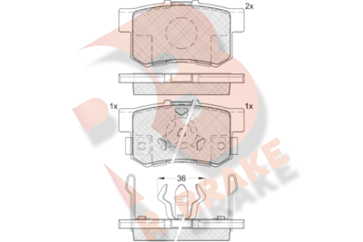 Комплект тормозных колодок, дисковый тормоз R BRAKE RB1718 для ACURA RDX