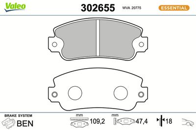 BREMSBELAGSATZ SCHEIBENBREMSE