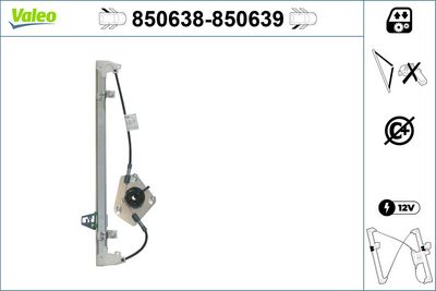 стъклоподемник VALEO 850638