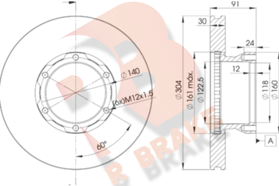 Тормозной диск R BRAKE 78RBD14240 для MERCEDES-BENZ T2/LN1