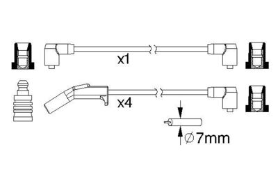 Комплект проводов зажигания BOSCH 0 986 357 190 для SUBARU VIVIO