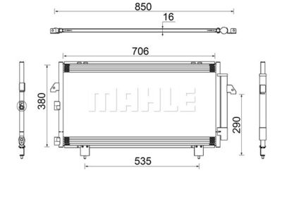 Конденсатор, кондиционер MAHLE AC 796 000S для TOYOTA RAV 4