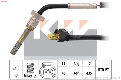 czujnik, temperatura spalin KW 422 084