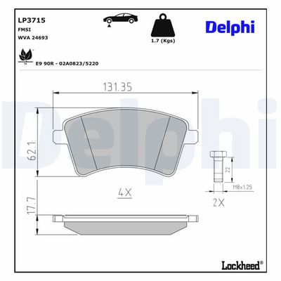 Remblokken set Voor , past: MERCEDES CITAN MIXTO (DOUBLE CABIN), CITAN (MPV), CITAN/MINIVAN (W415) 1.2/1.5D 11.12-08.21