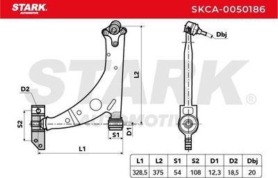 носач, окачване на колелата STARK SKCA-0050186