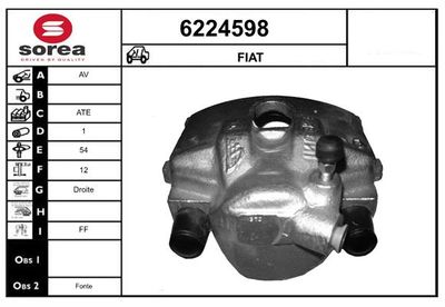 STARTCAR 6224598 Тормозной суппорт для FIAT FIORINO Автофургон / микроавтобус (146_) 1.7 TD