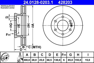 Тормозной диск ATE 24.0128-0203.1 для MERCEDES-BENZ eSPRINTER