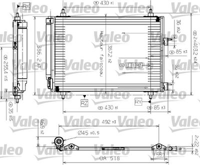 VALEO 817524 Радиатор кондиционера  для PEUGEOT 307 (Пежо 307)