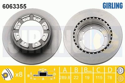 Тормозной диск GIRLING 6063355 для RENAULT MASCOTT