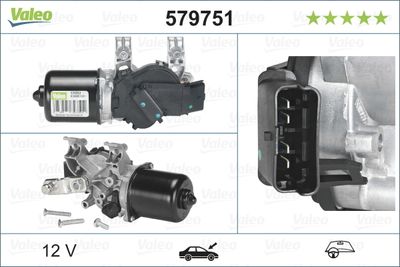 Vindrutetorkarmotor VALEO 579751