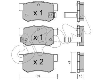 Комплект тормозных колодок, дисковый тормоз 822-173-0
