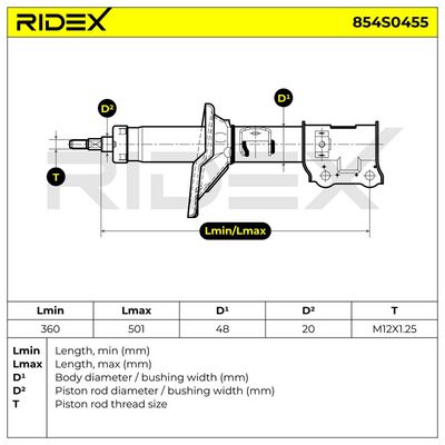 амортисьор RIDEX 854S0455
