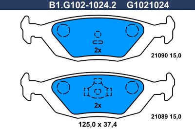 GALFER B1.G102-1024.2 Гальмівні колодки 