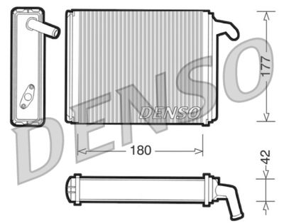 DENSO DRR09041 Радиатор печки  для FIAT PANDA (Фиат Панда)