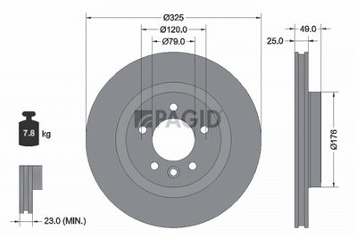 Tarcza hamulcowa PAGID 56078NC