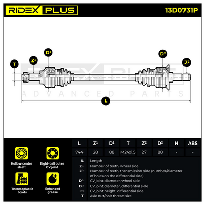 полуоска RIDEX 13D0731P