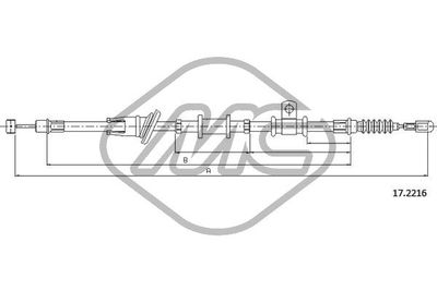 Тросик, cтояночный тормоз Metalcaucho 82276 для MITSUBISHI SPACE