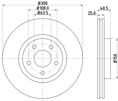 Тормозной диск HELLA 8DD 355 112-191 для FORD GRAND