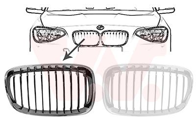 Решетка радиатора VAN WEZEL 0633516 для BMW 1