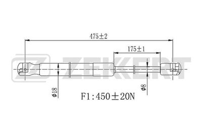 Газовая пружина, крышка багажник ZEKKERT GF-2443 для DAEWOO LANOS