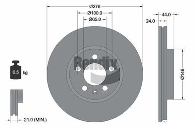 BENDIX Braking BDS1610 Тормозные диски  для SKODA KAMIQ (Шкода Kамиq)