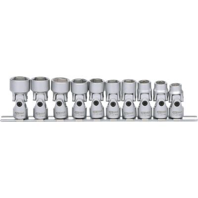 KS Tools Souprava šestihranných nástrčných ořechů s kloubem 3/8", 10dílná, 10–19 mm 917.3940