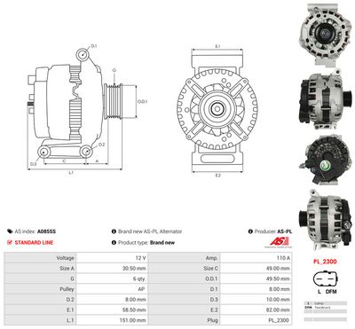 Alternátor AS-PL A0855S