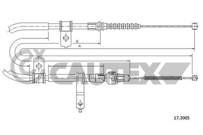 Тросик, cтояночный тормоз CAUTEX 763141 для DAIHATSU FEROZA