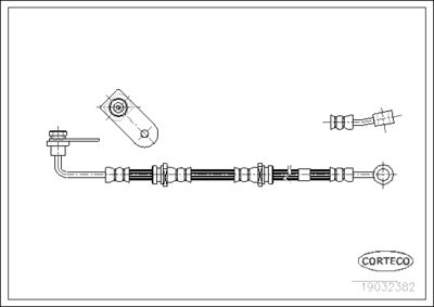 CORTECO 19032382 Тормозной шланг  для SUZUKI GRAND VITARA I (FT, HT) 2.5 V6 24V 4x4 (TD62, SQ 625)