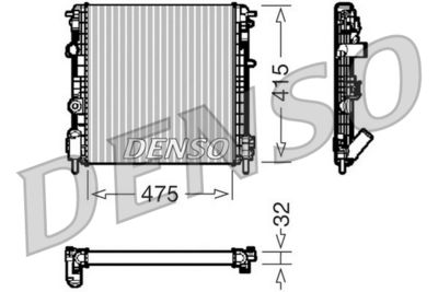 Радиатор, охлаждение двигателя DENSO DRM23014 для RENAULT THALIA