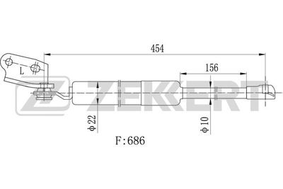 Газовая пружина, крышка багажник ZEKKERT GF-2395 для MAZDA CX-5