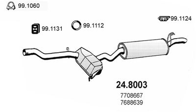 ASSO 24.8003 Глушитель выхлопных газов  для LANCIA DEDRA (835_) 2.0 i.e. Turbo (835AR)