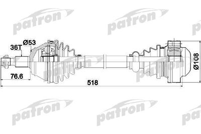 Приводной вал PATRON PDS0189 для SEAT TOLEDO