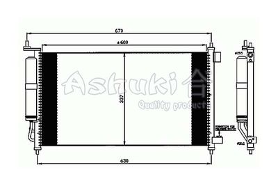Конденсатор, кондиционер ASHUKI by Palidium N657-54 для NISSAN NOTE